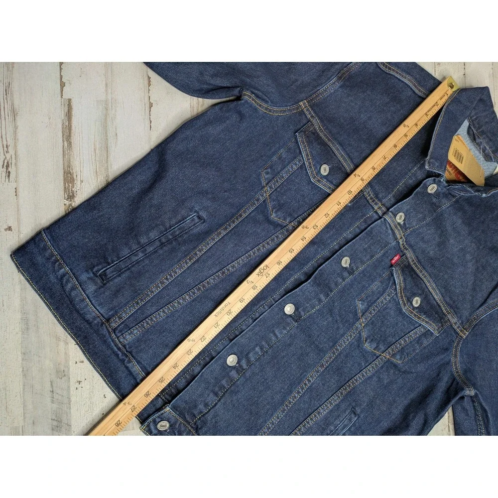 NWT Levis Mens Standard Fit Denim Trucker Jacket Large‎ Dark Wash 723342761